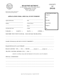 Document preview: Application for a Special Event Permit - Inyo County, California