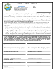Document preview: DEP Form 73-103 Permit Transfer Agreement - Florida