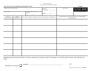 Form DFR1 Disclosure of Fundraising Report Form - City of San Jose, California