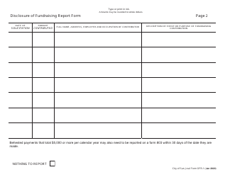 Form DFR1 Disclosure of Fundraising Report Form - City of San Jose, California, Page 2