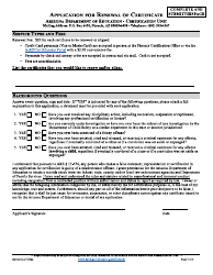 Application for Renewal of Certificate - Arizona, Page 5