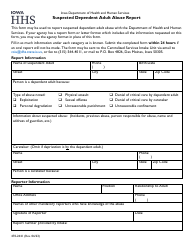 Document preview: Form 470-2441 Suspected Dependent Adult Abuse Report - Iowa