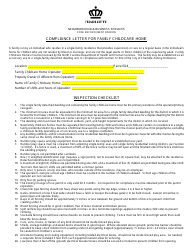 Compliance Letter for Family Childcare Home - City of Charlotte, North Carolina