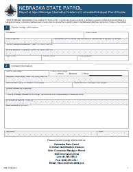 Document preview: Form NSP1719 Report of Injury/Damage Caused by Firearm of Concealed Handgun Permit Holder - Nebraska