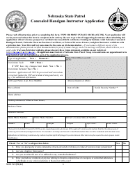 Form NSP1717 Concealed Handgun Instructor Application - Nebraska