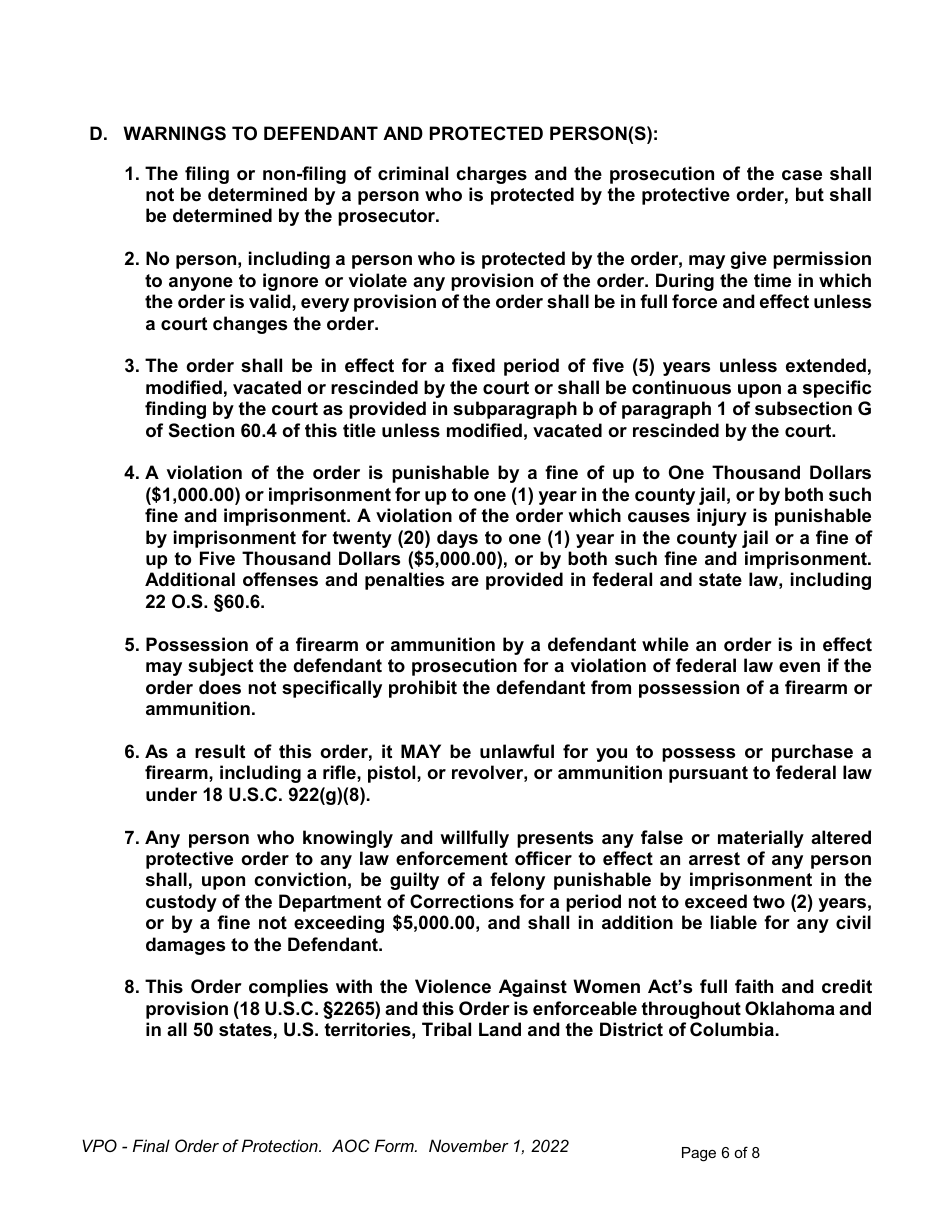 Order of Protection - Oklahoma, Page 6