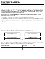 Document preview: Form DOT FA-2135 Vanpool Subsidy Certification Form - California