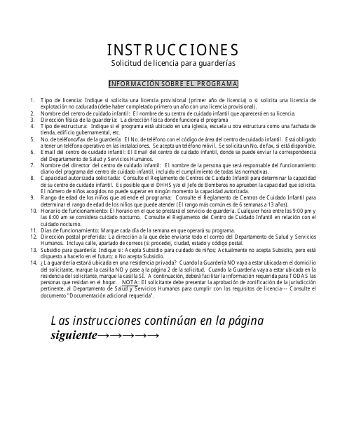 Solicitud De Licencia Para Guarderias - Nebraska (Spanish) Download Pdf