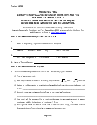 Document preview: Court Cost Application Form - Louisiana