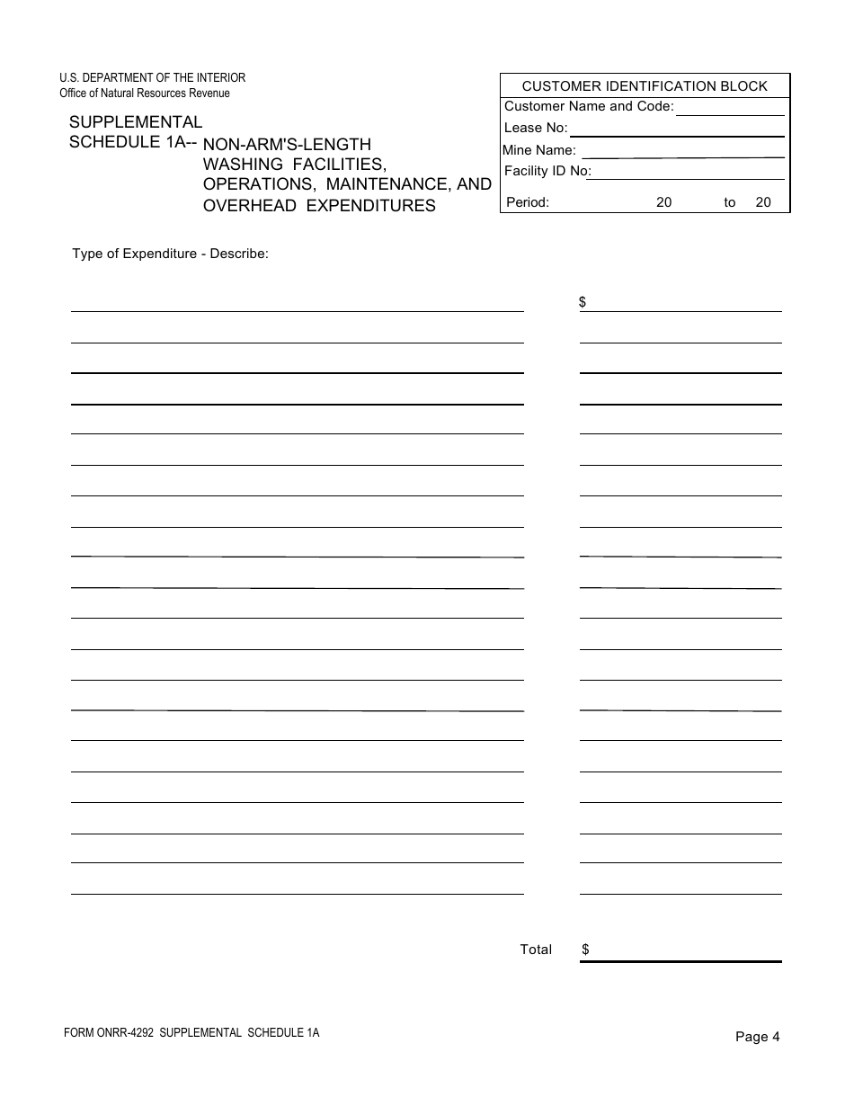 Form ONRR-4292 Coal Washing Allowance Report, Page 14