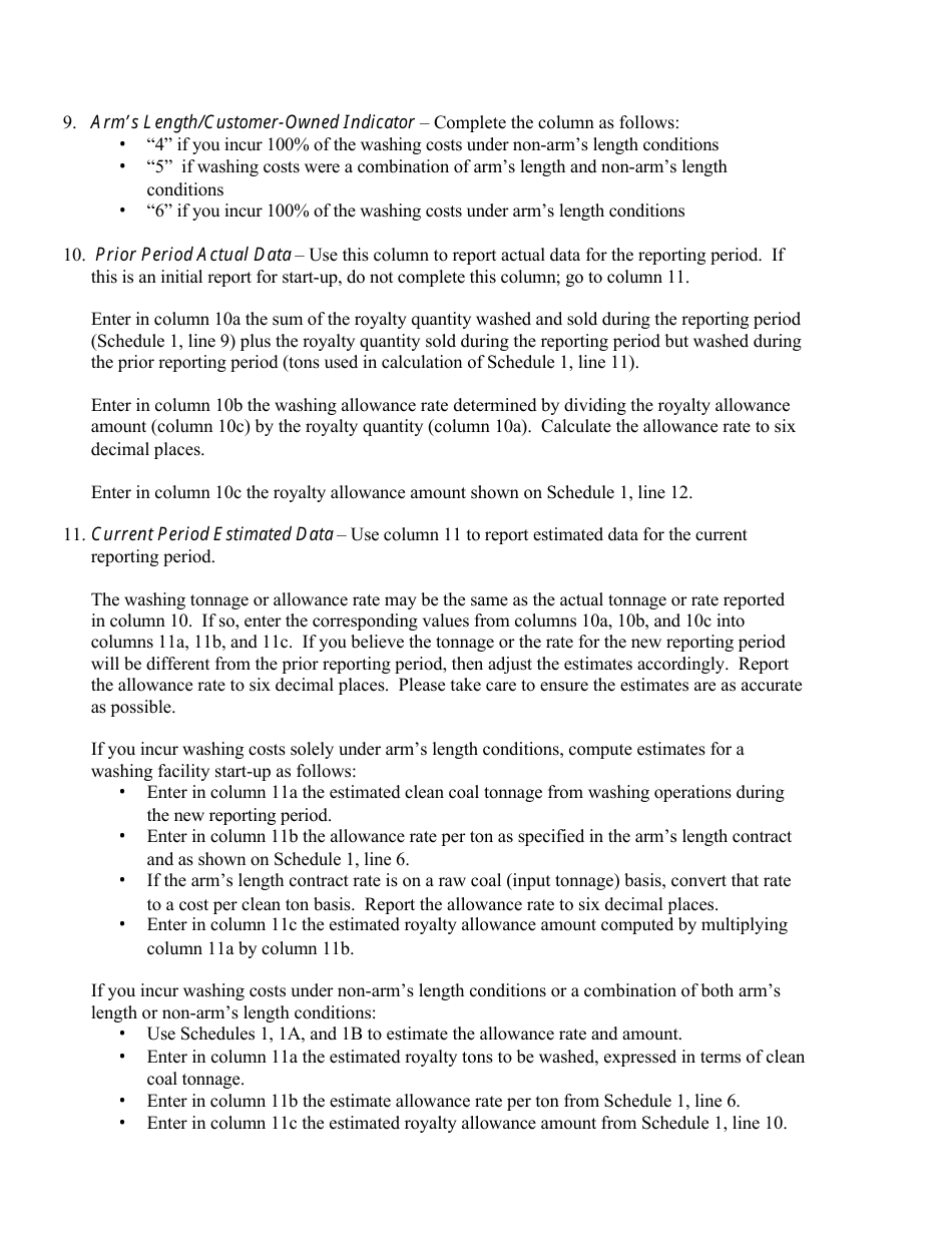 Form ONRR-4292 Coal Washing Allowance Report, Page 4
