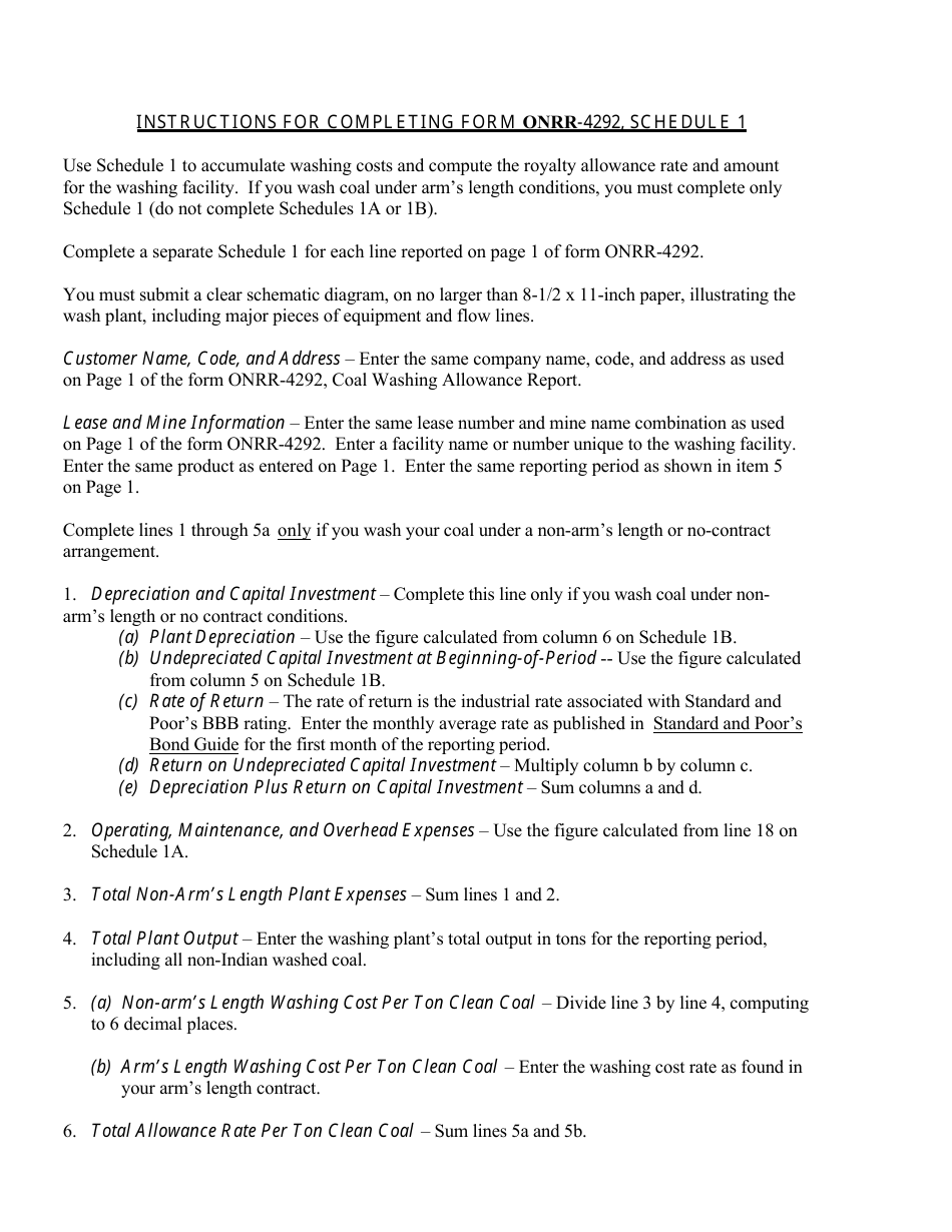 Form ONRR-4292 Coal Washing Allowance Report, Page 7