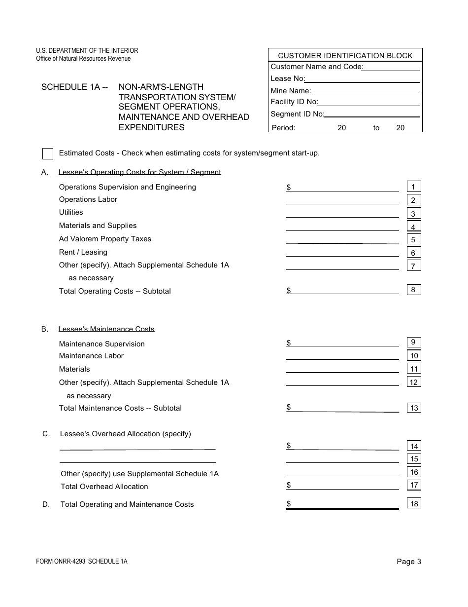 Form ONRR-4293 Coal Transportation Allowance Report, Page 10