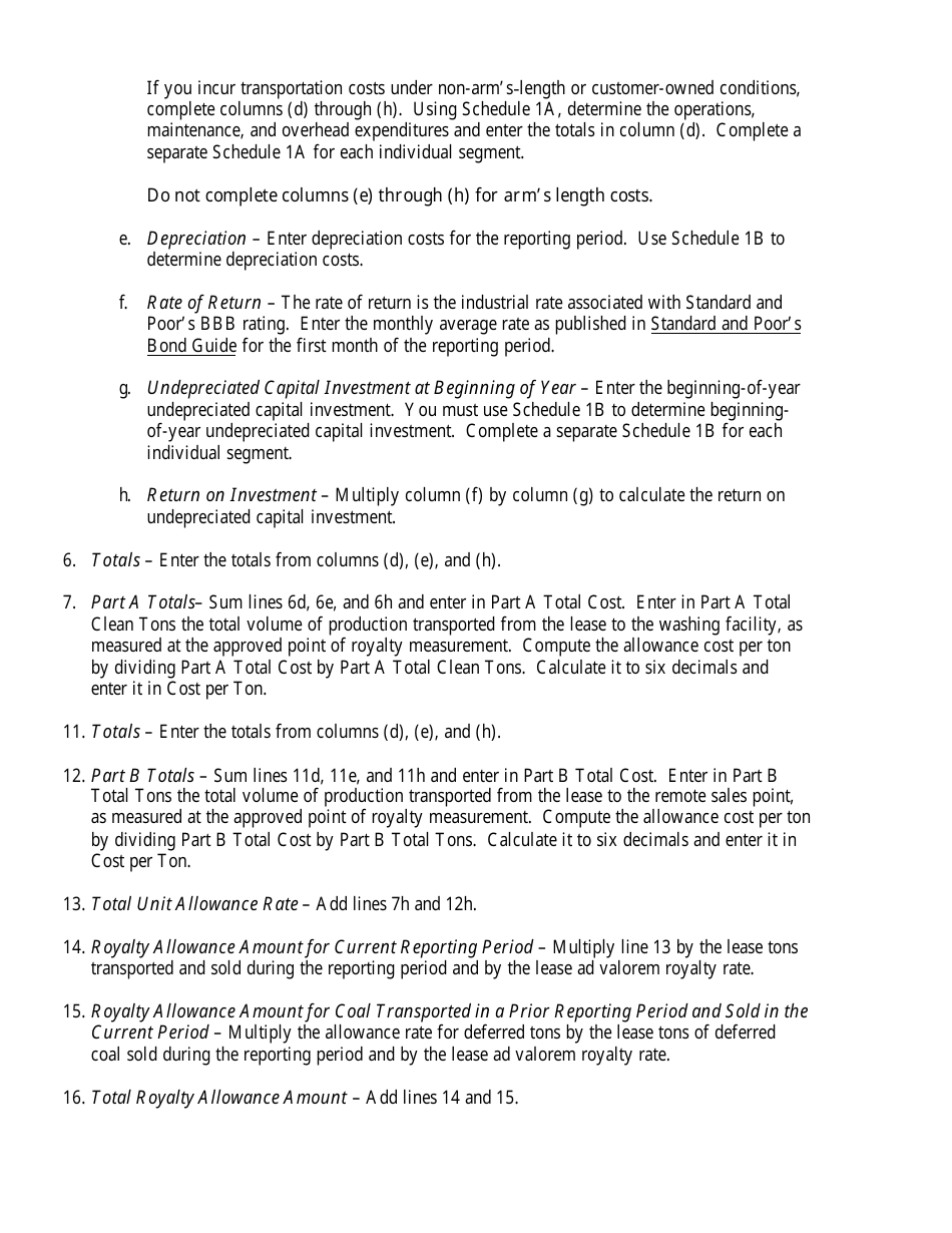 Form ONRR-4293 Coal Transportation Allowance Report, Page 9