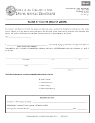 Document preview: Form DSD A274 Waiver of Fees for Disaster Victims - Illinois