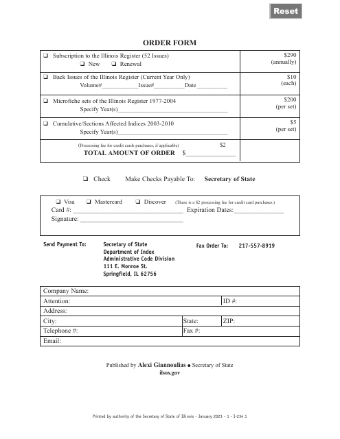 Form I-234  Printable Pdf