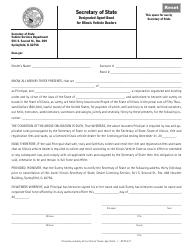 Document preview: Form RT DS47 Designated Agent Bond for Illinois Vehicle Dealers - Illinois