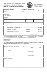 Form RT DS43 Application for Additional Sets of Dealer Plates, in-Transit Plates, Identification Card(S) - Illinois