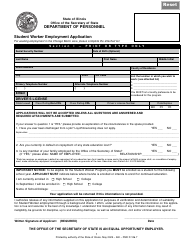 Document preview: Form Per D126 Student Worker Employment Application - Illinois