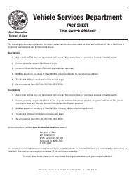 Document preview: Form VSD624 Title Switch Affidavit - Illinois