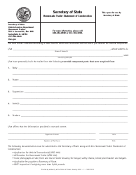 Document preview: Form VSD797 Homemade Trailer Statement of Construction - Illinois