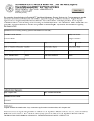 Document preview: Form SFN1958 Authorization to Provide Money Follows the Person (Mfp) Transition Adjustment Support Services - North Dakota