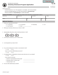 Document preview: Form TC-43 Voluntary Disclosure Program Application - Utah