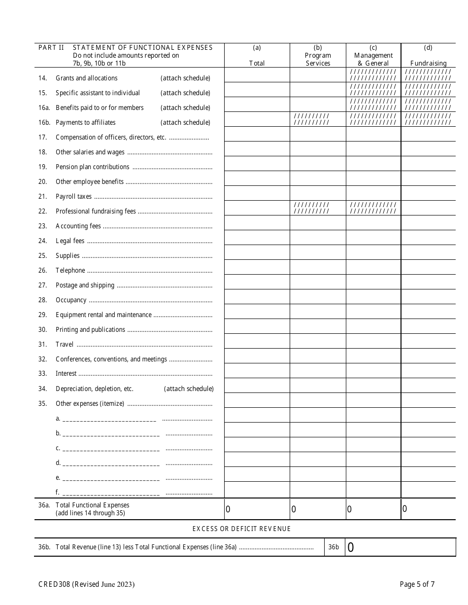 Form CRED308 Charitable Organization Annual Report - Wisconsin, Page 10