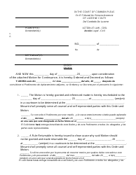 Motion and Order for Continuance - Civil - Luzerne County, Pennsylvania (English/Spanish), Page 6