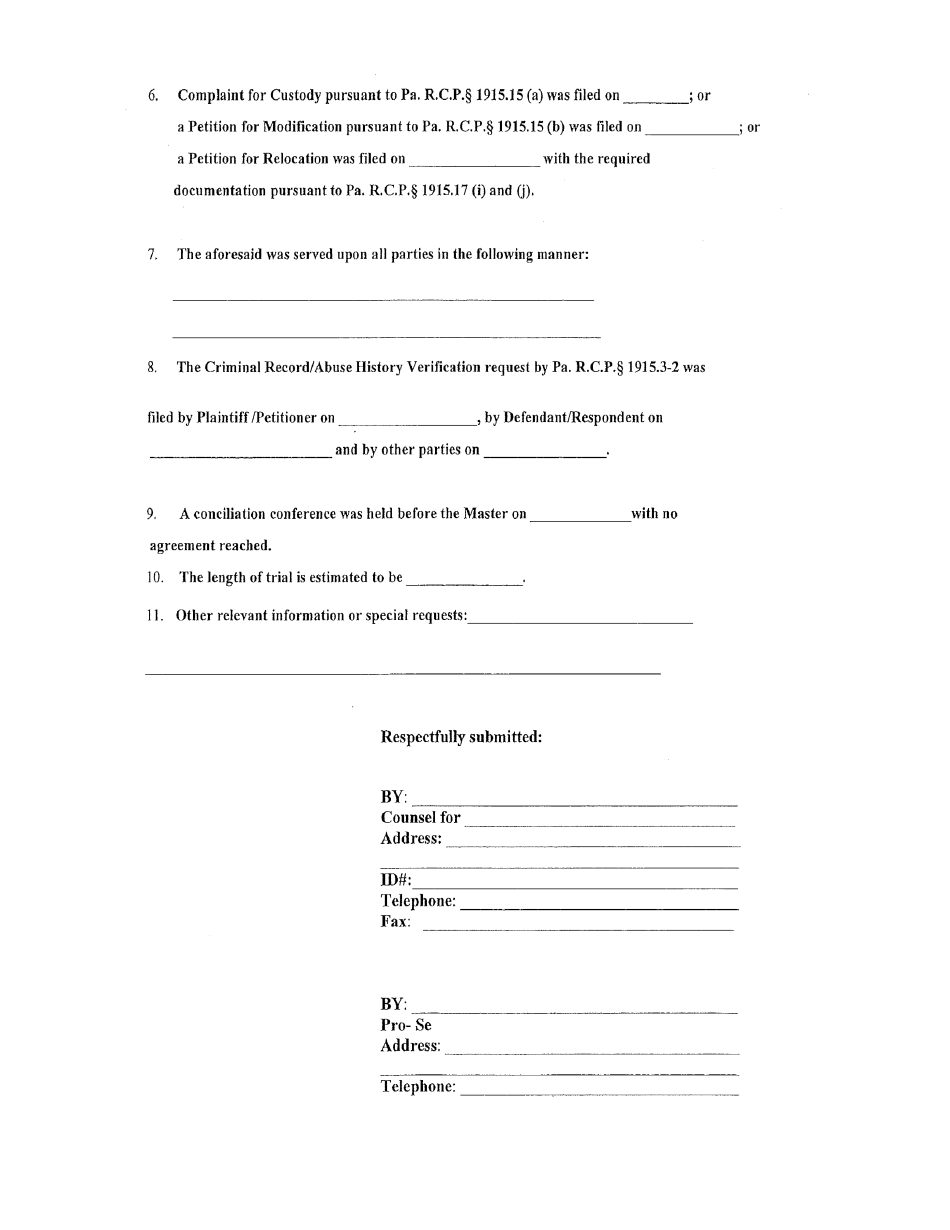 Motion for Custody / Relocation Trial - Luzerne County, Pennsylvania, Page 6