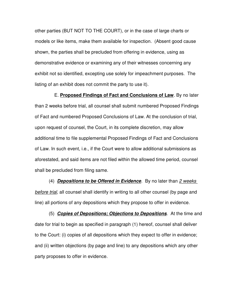 Trial Management Order (Non-jury) - Luzerne County, Pennsylvania, Page 3