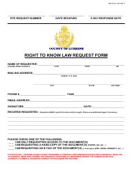 Document preview: Right to Know Law Request Form - Luzerne County, Pennsylvania