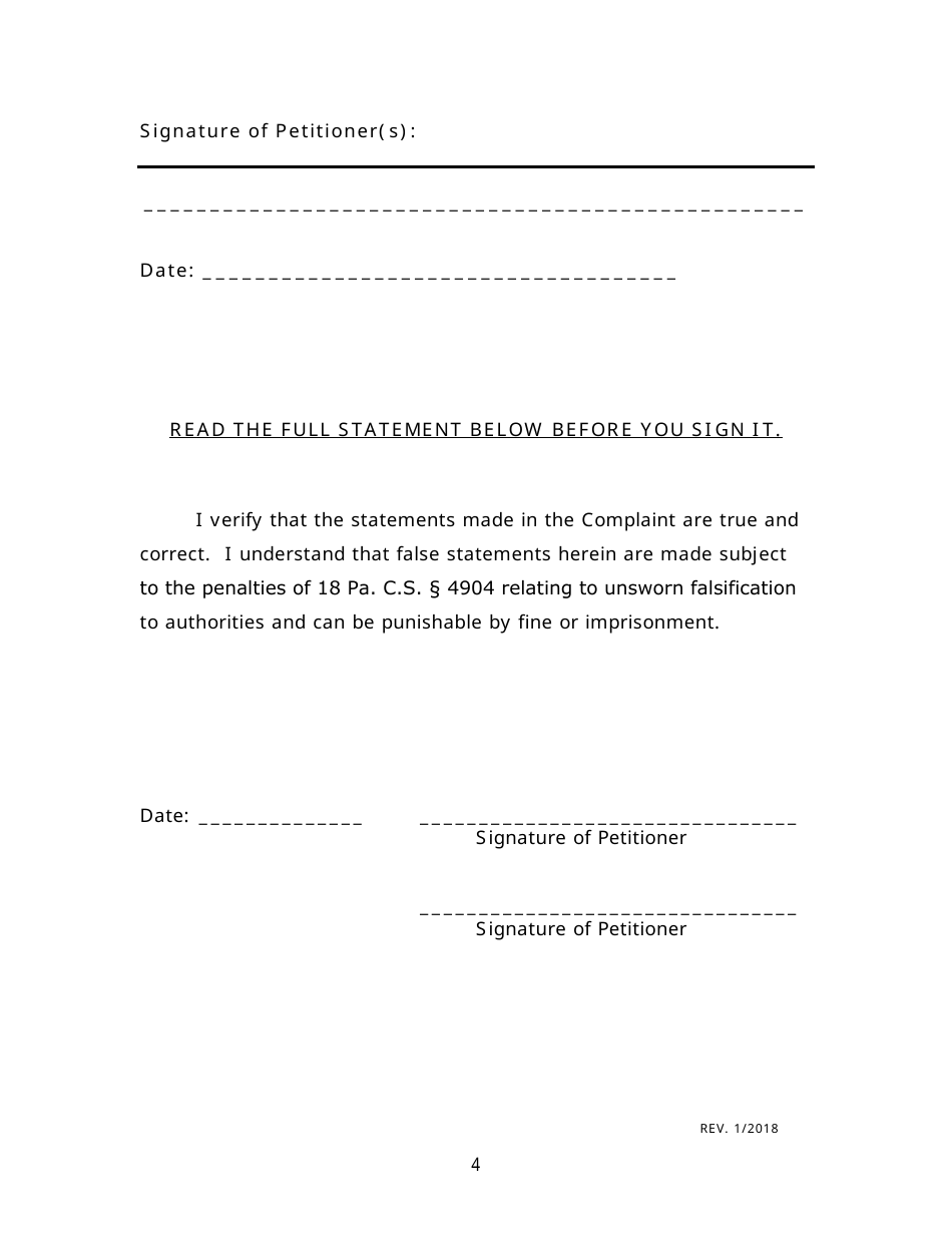 Petition for Special Relief in Custody - Luzerne County, Pennsylvania, Page 4