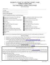 Document preview: GC Form 57.4-A Fax and Email Filing Cover Page - Greene County, Ohio