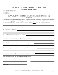 Document preview: Form 17.1A Supplement for Emergency Guardian of Person - Greene County, Ohio