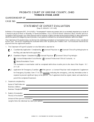 Document preview: Form 17.1 Statement of Expert Evaluation - Greene County, Ohio