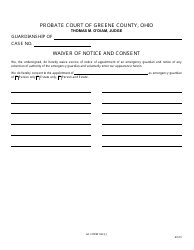 Document preview: GC Form 104.3-J Waiver of Notice and Consent - Greene County, Ohio