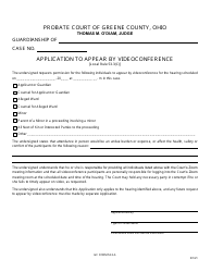 Document preview: GC Form 53.3-A Application to Appear by Videoconference - Guardianship - Greene County, Ohio