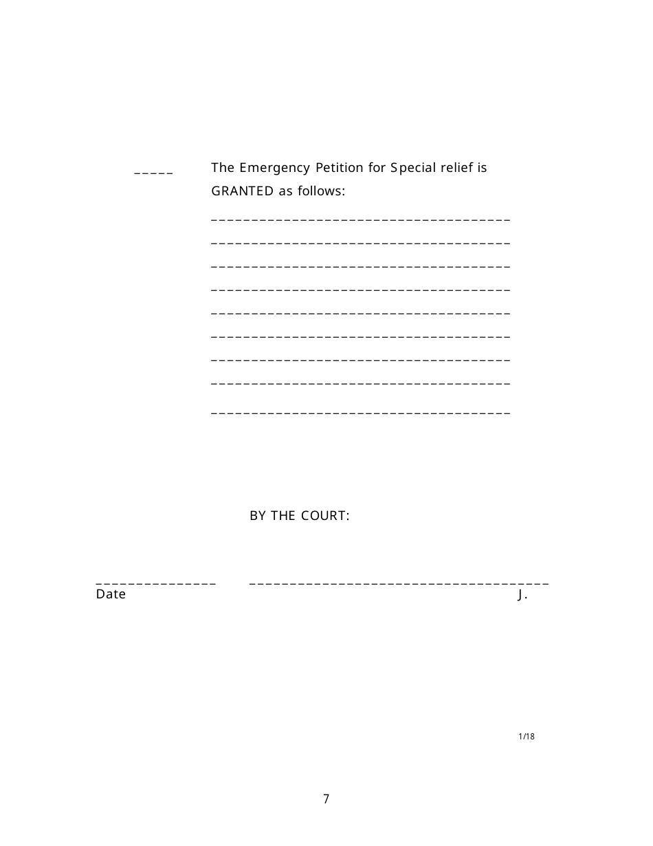 Emergency Petition for Special Relief in Custody - Lizerne County, Pennsylvania, Page 7