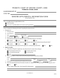 Document preview: GC Form 66.1-A Ward's Supplemental Information Form - Guardianship - Greene County, Ohio