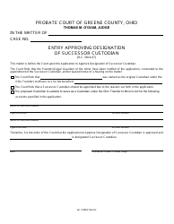 Document preview: GC Form 104.6-D Entry Approving Designation of Successor Custodian - Greene County, Ohio