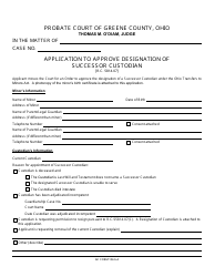 Document preview: GC Form 104.6-A Application to Approve Designation of Successor Custodian - Greene County, Ohio