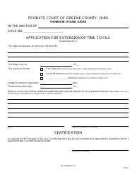 Document preview: GC Form 56.1-G Application for Extension of Time to File - Greene County, Ohio