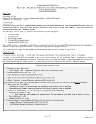 Document preview: Supplemental Checklist for Accounts, Waivers of Partial Account and Certificates of Termination - Full Administration - Greene County, Ohio