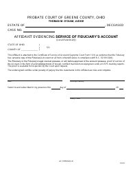 Document preview: GC Form 64.2-D Affidavit Evidencing Service of Fiduciary's Account - Greene County, Ohio