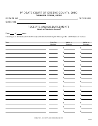 Document preview: Form 13.1 Receipts and Disbursements - Greene County, Ohio