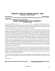 Document preview: GC Form 78.2-G Order Abandoning Real Property - Greene County, Ohio