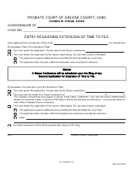 Document preview: GC Form 56.1-D Entry Regarding Extension of Time to File - Guardianship - Greene County, Ohio