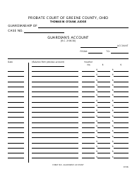 Document preview: Form 15.8 Guardian's Account - Greene County, Ohio
