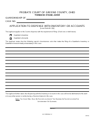 Document preview: GC Form 66.1-C Application to Dispense With Inventory or Accounts - Greene County, Ohio